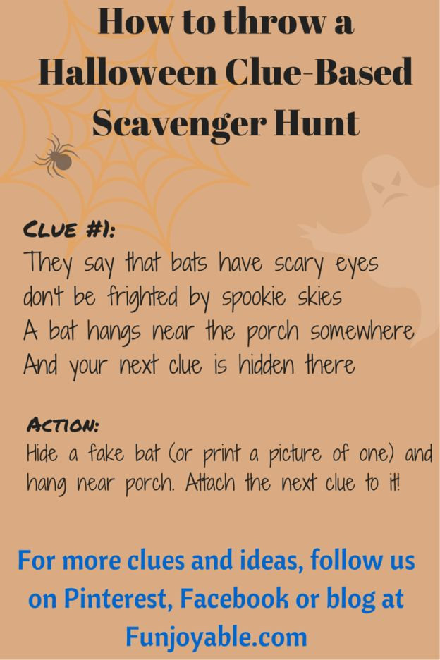 Indoor Halloween Scavenger Hunt Clues
 Pinterest • The world’s catalog of ideas