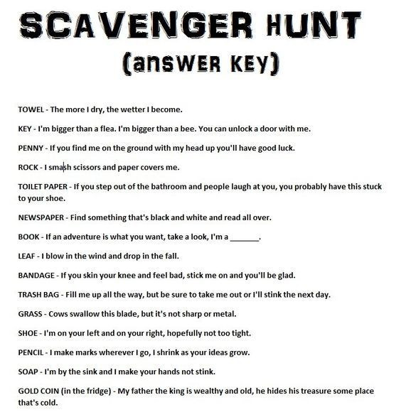Indoor Halloween Scavenger Hunt Clues
 scavenger hunt riddles for kids Google Search