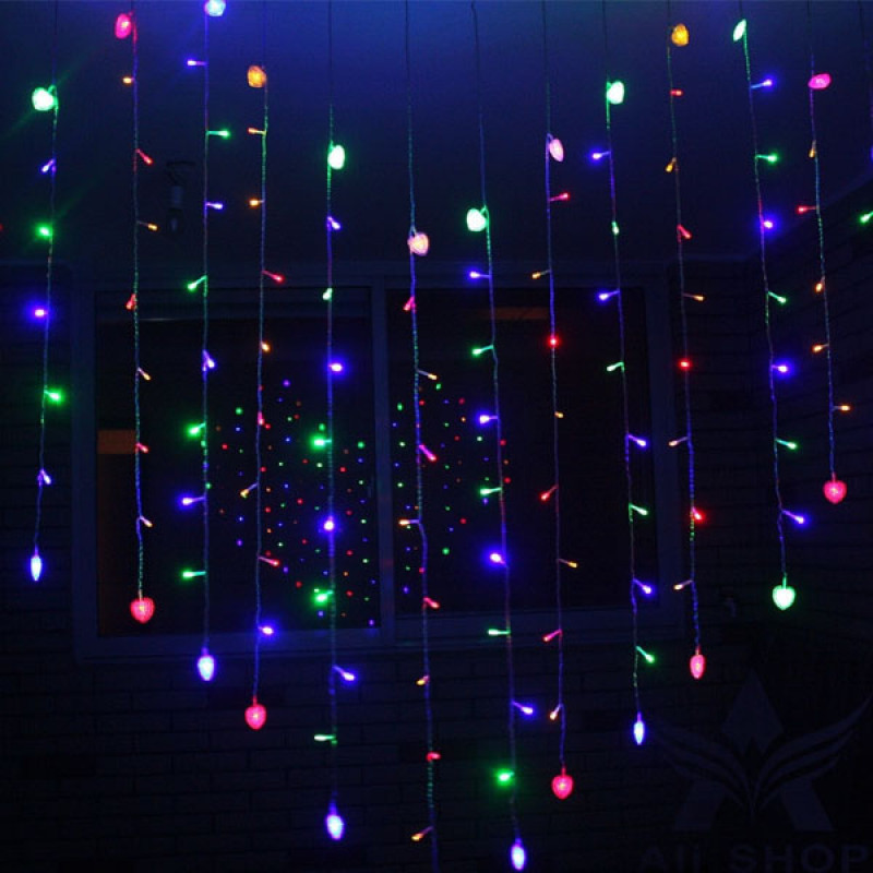 Indoor Led Christmas Lights
 Buy LED Heart Shape Curtain Light Indoor Party Christmas