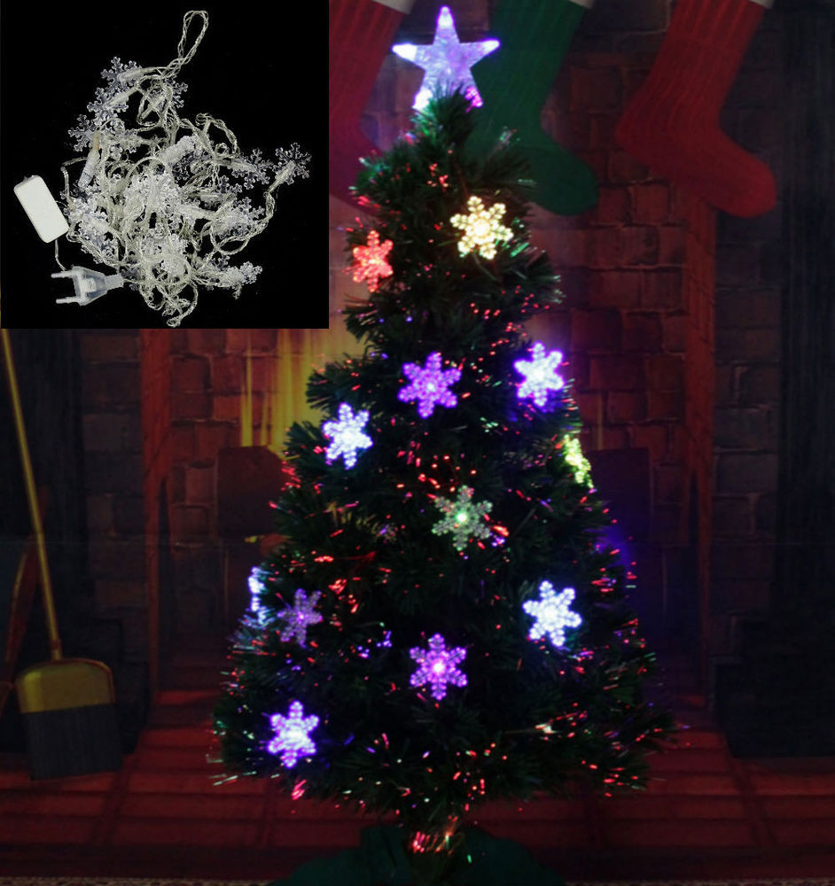 Indoor Led Christmas Tree Lights
 4 5M 28 LED Snowflak Outdoor Indoor String Fairy Light