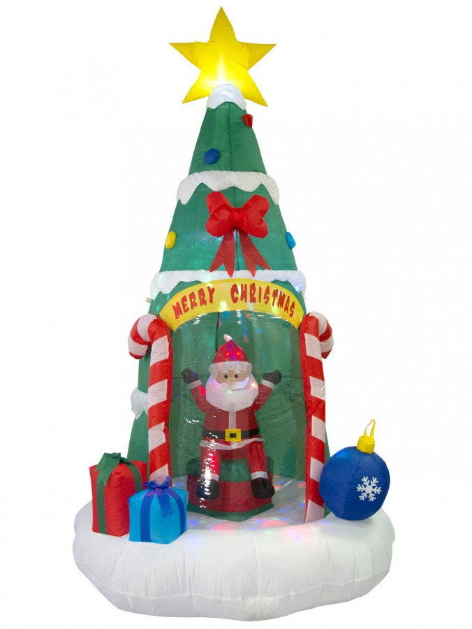Inflatable Christmas Tree Indoor
 Santa Sitting In Christmas Tree Illuminated Inflatable 2