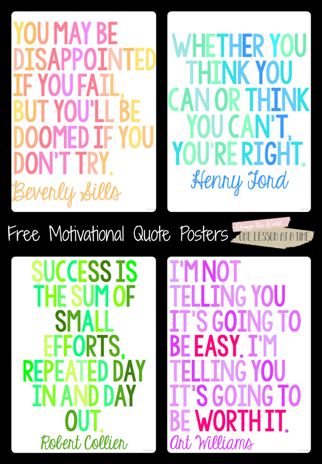 Inspirational Quotes For Classroom
 27 Classroom Poster Sets Free and Fantastic Teach Junkie