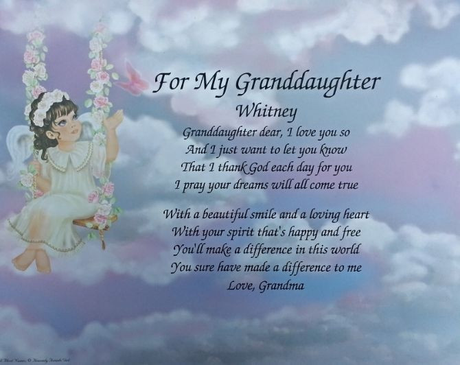 Inspirational Quotes From Grandmother To Granddaughter
 POEM FOR MY GRANDDAUGHTER BIRTHDAY OR CHRISTMAS