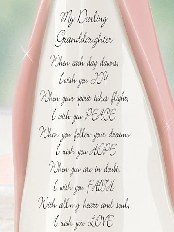 Inspirational Quotes From Grandmother To Granddaughter
 "Darling Granddaughter I Wish You" Angel Figurine