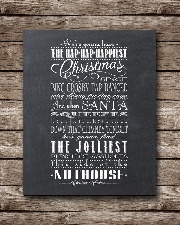 Jolliest Bunch Of Christmas Vacation Quote
 Christmas Vacation Quote Clark Griswold Printable Poster