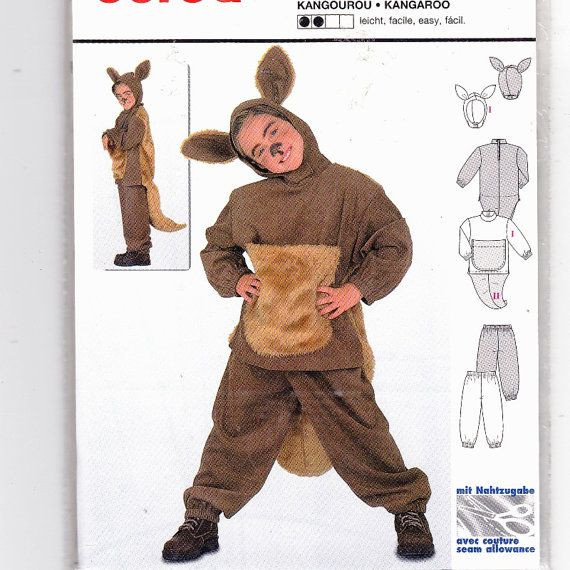 Kangaroo Costume DIY
 Burda 2762 Sweet Kids kangaroo Costume Pattern Adorable
