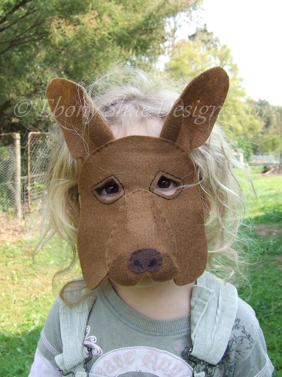 Kangaroo Costume DIY
 Kangaroo Mask PATTERN Kids Kangaroo Costume PDF sewing
