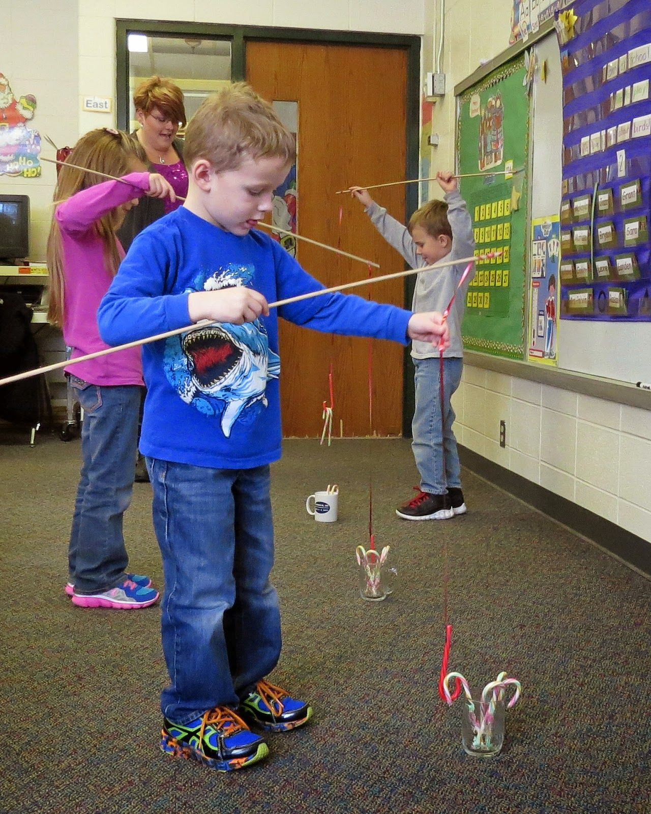 Kindergarten Christmas Party Ideas
 Candy cane fishing …