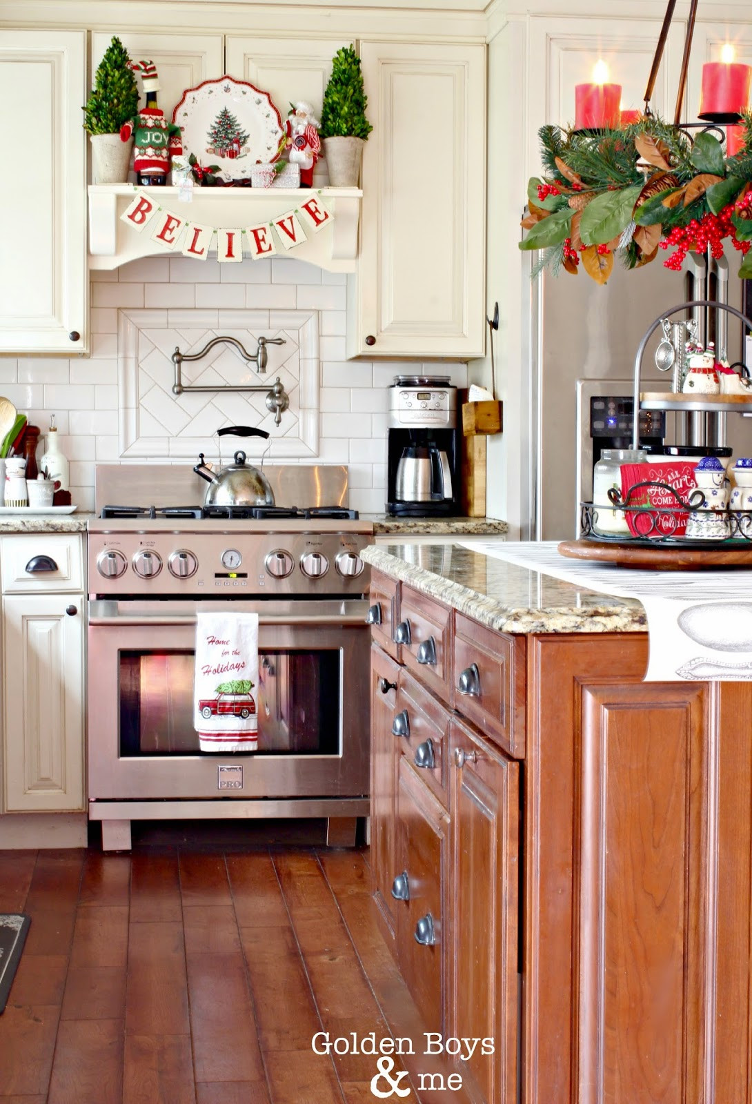 Kitchen Cabinet Christmas Decorating Ideas
 Golden Boys and Me Holiday Home Tour 2014