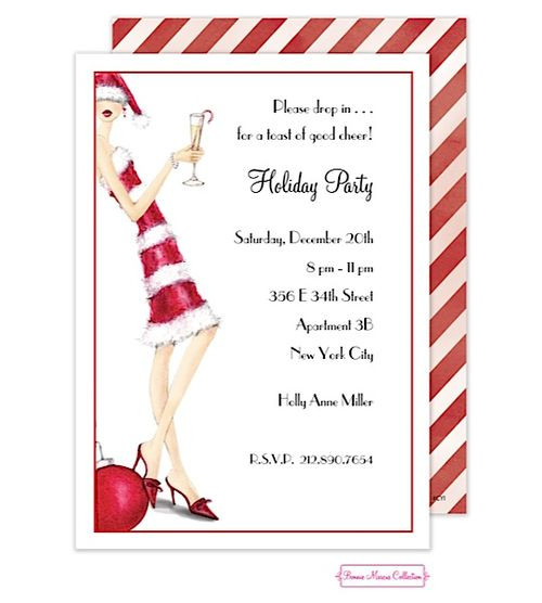 Ladies Christmas Party Ideas
 Christmas Holiday La s Party Invitations candy cane