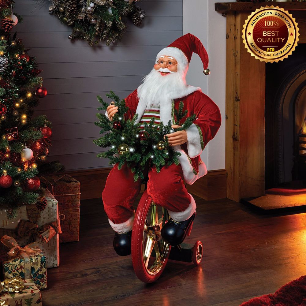 Large Indoor Christmas Decorations
 Tricycle Singing and Dancing Santa CHRISTMAS DECORATION