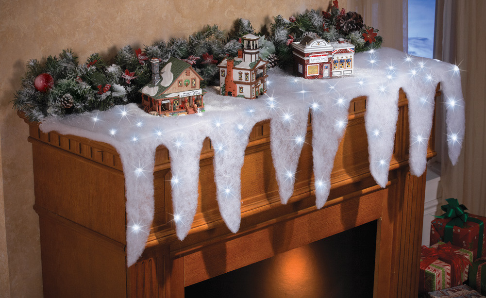 Large Indoor Christmas Decorations
 LED Lighted Icicle Mantel Scarf Runner Indoor Christmas