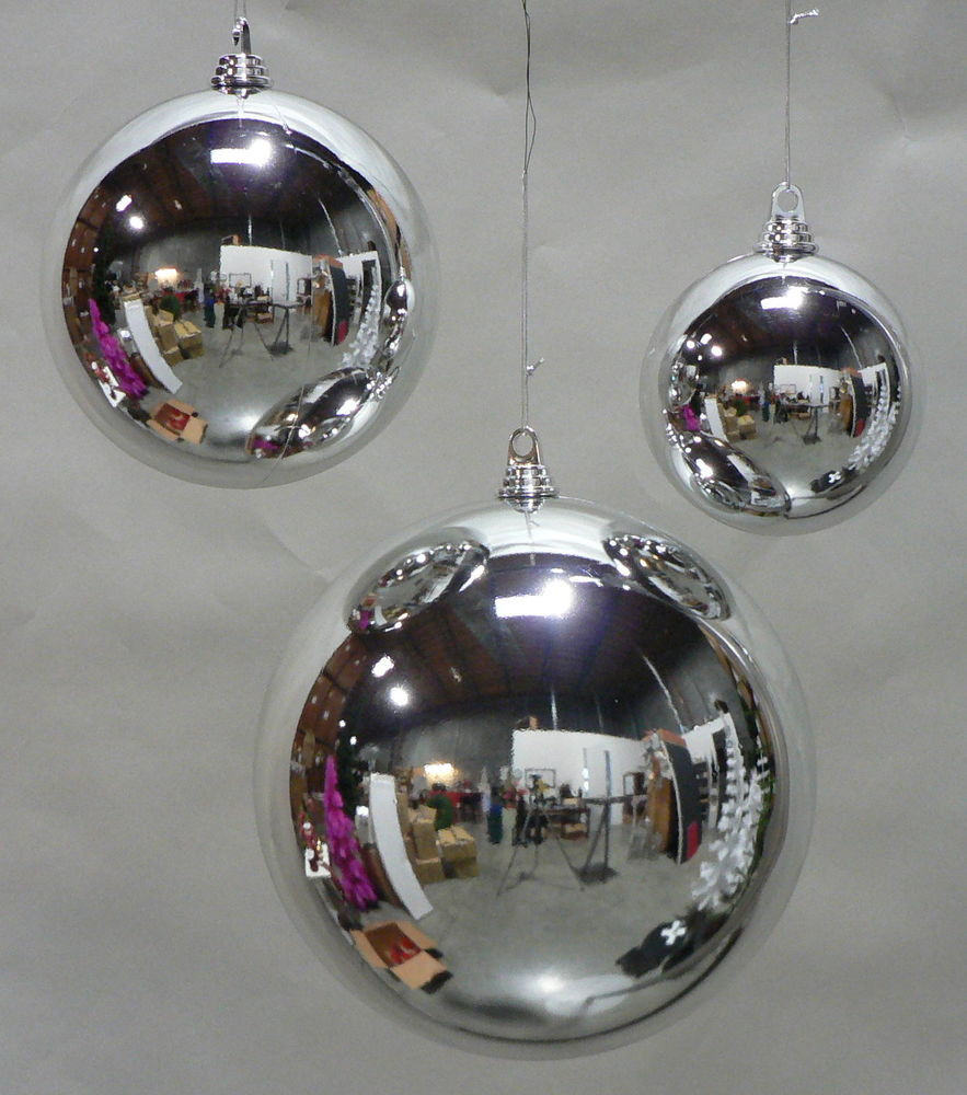 Large Outdoor Christmas Balls
 LARGE SHINY SILVER 200MM PLASTIC CHRISTMAS BALL 8