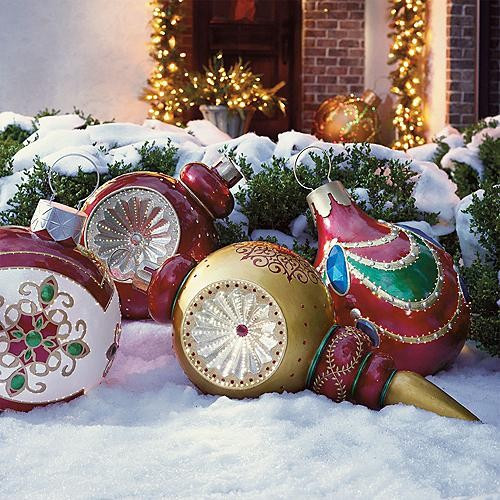 Large Outdoor Christmas Balls
 Giant Finial Reflector Fiber optic Ornament Outdoor