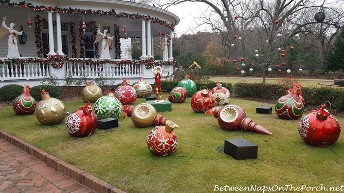 Large Outdoor Christmas Balls
 A Christmas Fantasy Home Tour