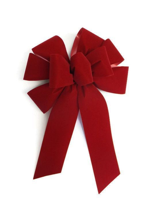 Large Outdoor Christmas Bows
 3 10" Hand Made Christmas Bows Brick Red Velvet In