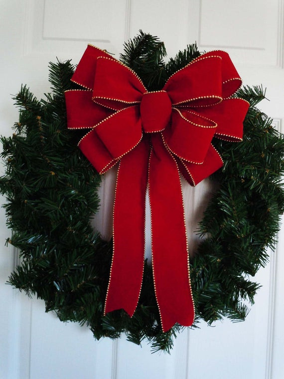 Large Outdoor Christmas Bows
 12 Red Velvet Christmas Bow Indoor Outdoor