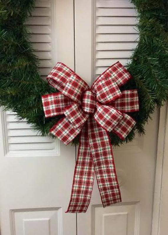 Large Outdoor Christmas Bows
 Christmas Wreath Bow Christmas Gingham Checkered Wreath Bow