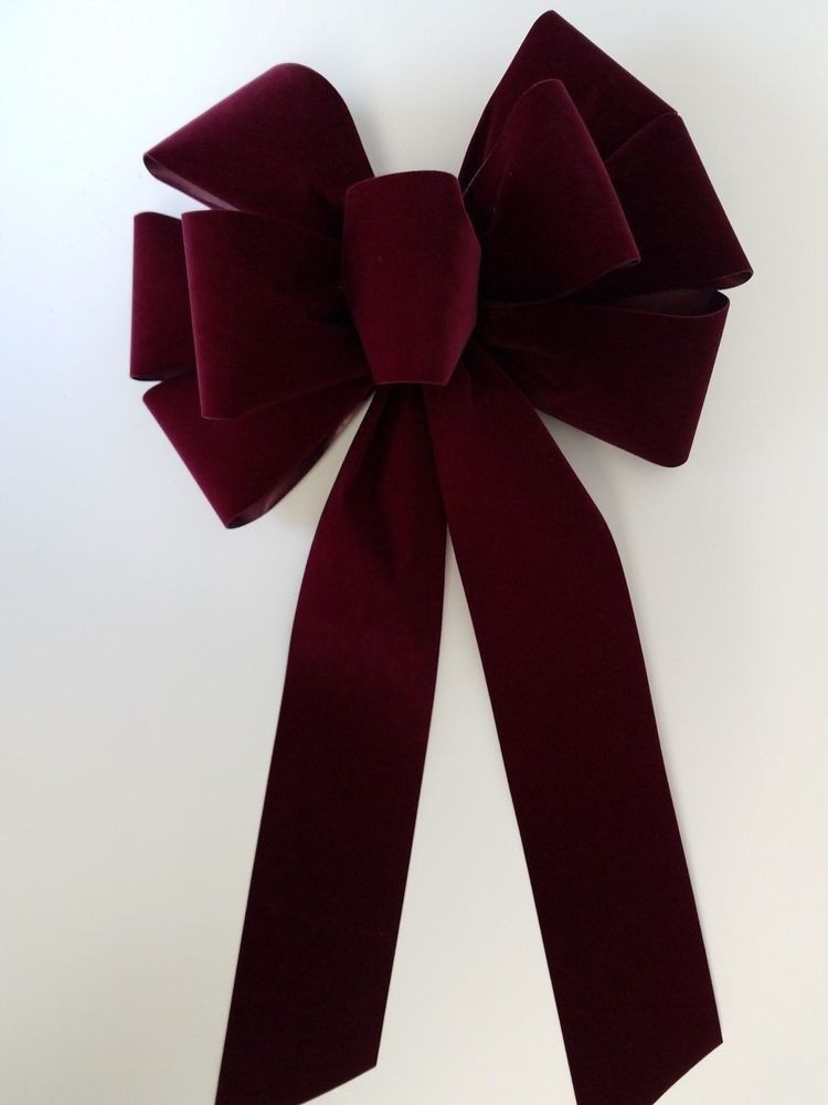 Large Outdoor Christmas Bows
 3 10" Hand Made Christmas Bows Burgundy Velvet In