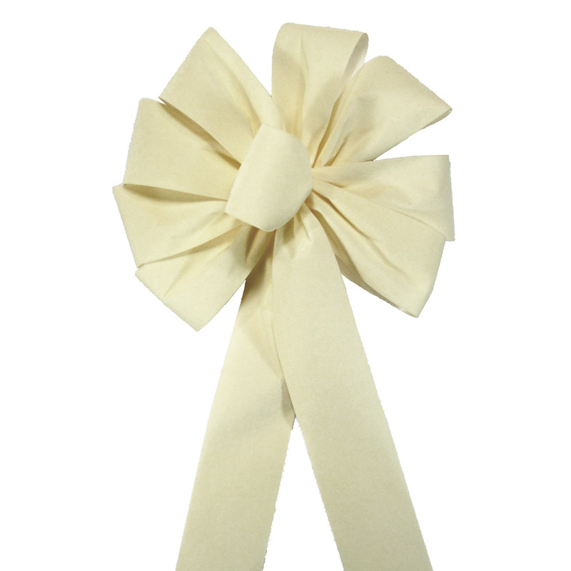 Large Outdoor Christmas Bows
 Hand tied Bows Ivory Velvet Bow