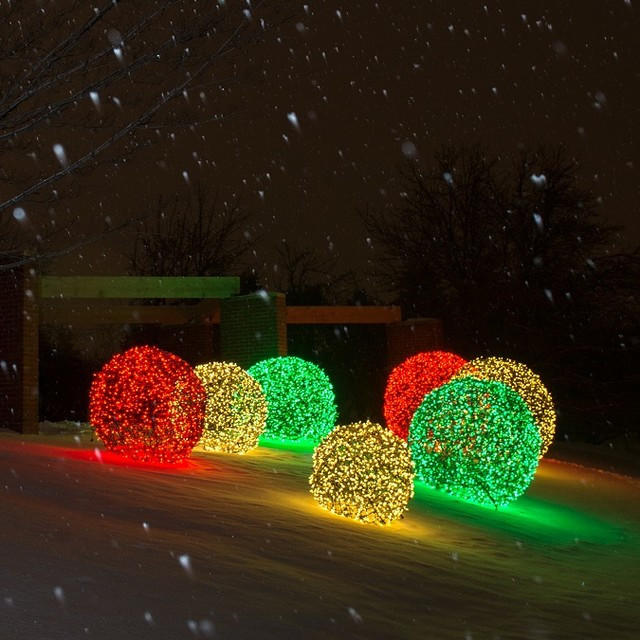 Large Outdoor Christmas Light Balls
 LED Light Balls Illuminate Outdoor Spaces Transitional