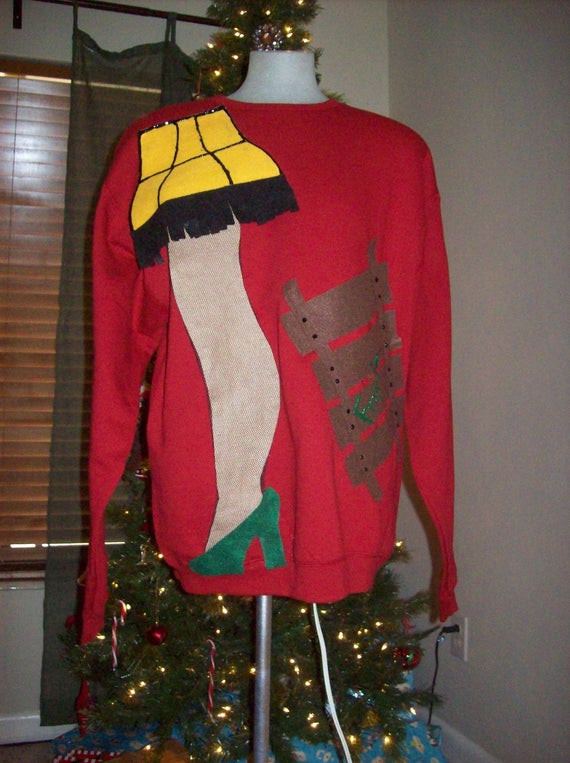 Leg Lamp Christmas Sweater
 Items similar to Ugly Christmas Sweater Leg Lamp A