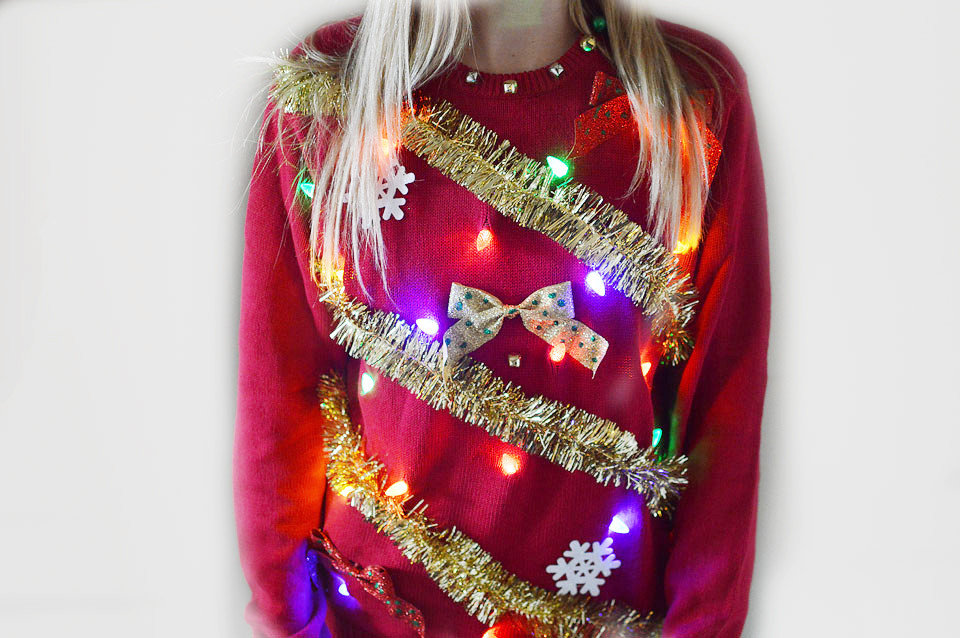 Light Up Christmas Sweater DIY
 DIY Light Up Ugly Christmas Sweater The Samantha Show