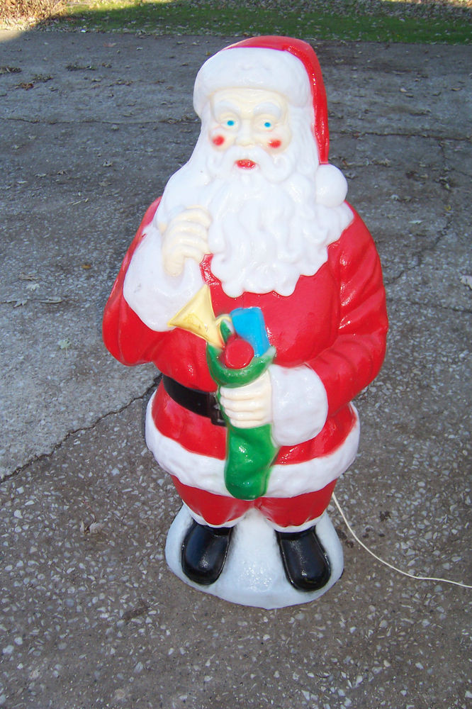 Light Up Outdoor Christmas Decorations
 Empire Plastic Blowmold 40" Light Up Christmas Santa Claus