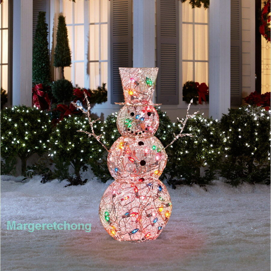 Light Up Outdoor Christmas Decorations
 Gemmy 4 Ft Multicolor Lighted Frosted Vine Snowman Outdoor