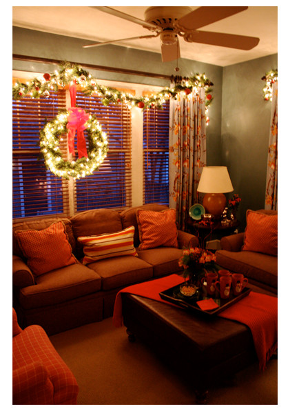 Lighted Indoor Christmas Decorations
 Lighted garland above the window A holiday favorite of