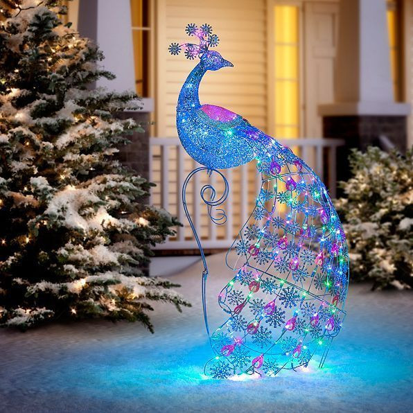 Lighted Indoor Christmas Decorations
 Holiday Christmas Lighted LED Peacock Indoor Outdoor Yard