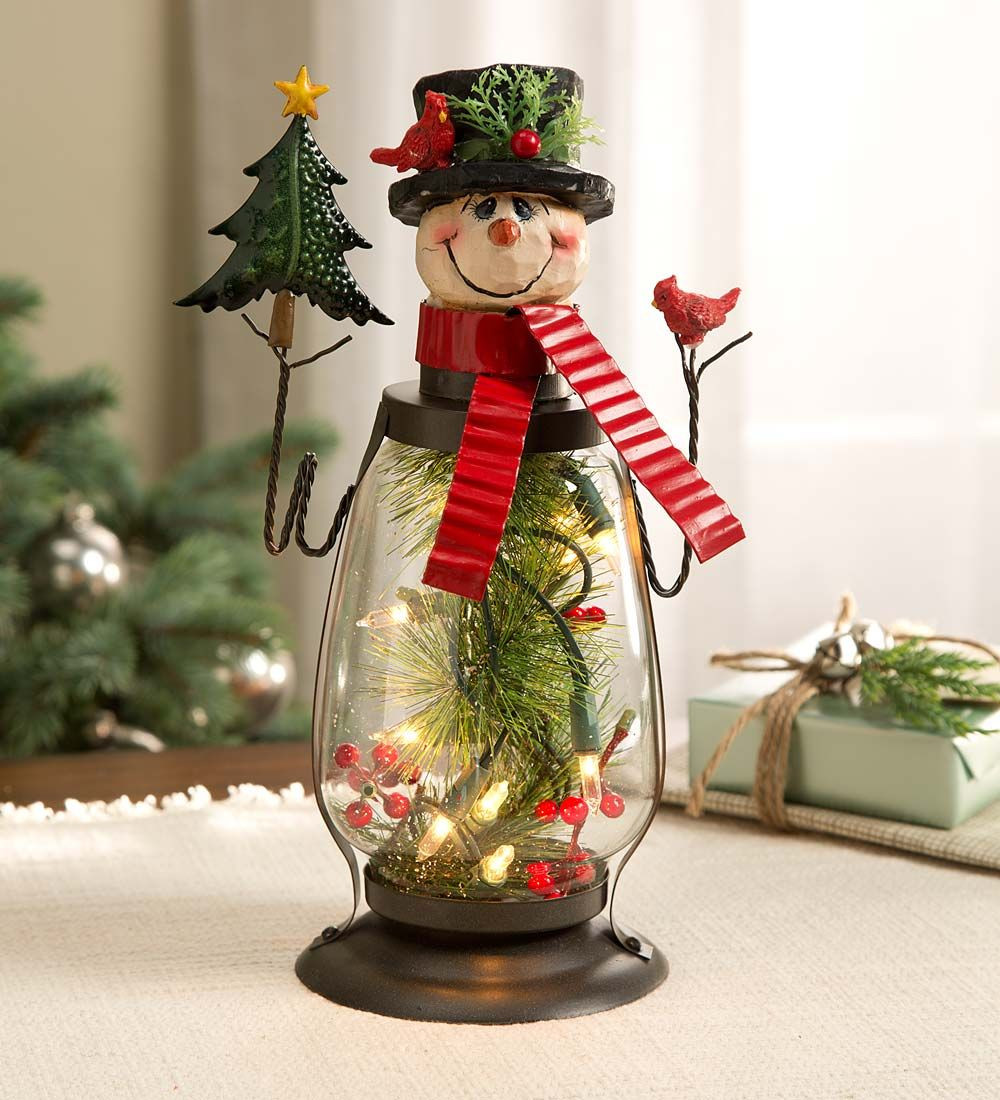 Lighted Indoor Christmas Decorations
 Lighted Holiday Snowman Lantern
