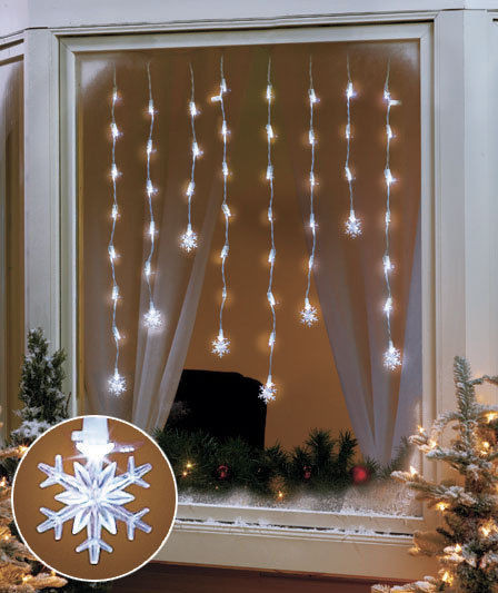 Lighted Indoor Christmas Decorations
 SNOWFLAKE LED Window Hanging Icicle Lights Indoor Home