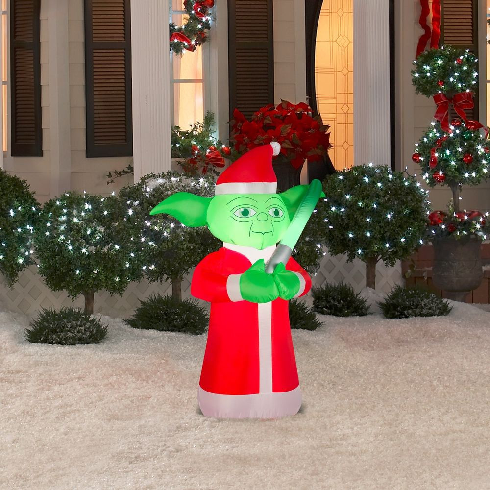 Lighted Outdoor Christmas Decorations
 Star Wars Yoda 3 5 Airblown Inflatable Lighted Yard Art