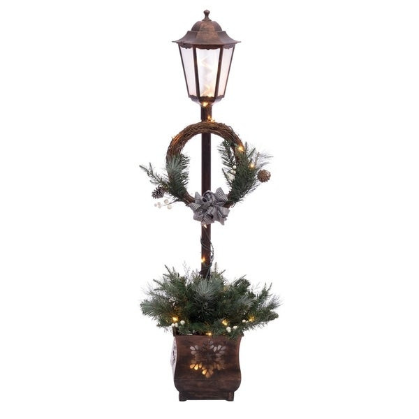 Lighted Outdoor Christmas Lamp Post
 Shop Puleo International 4 ft Pre Lit Christmas Lamp Post