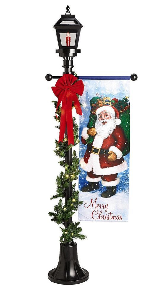 Lighted Outdoor Christmas Lamp Post
 NEW 6 LIGHTED CHRISTMAS LAMP POST FLAME BANNER GARLAND