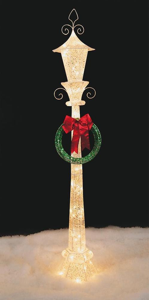Lighted Outdoor Christmas Lamp Post
 6 FT CHRISTMAS LIGHTED LAMP POST & WREATH HOLIDAY YARD