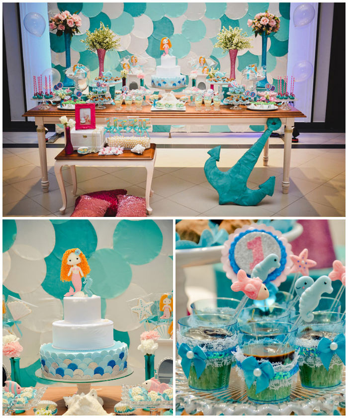 Little Mermaid 1St Birthday Party Ideas
 Kara s Party Ideas Mermaid Themed First Birthday Party