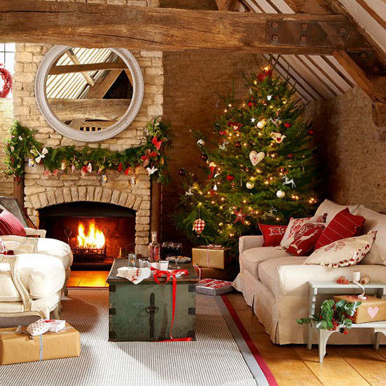 Living Room Christmas Decor
 33 Best Christmas Country Living Room Decorating Ideas