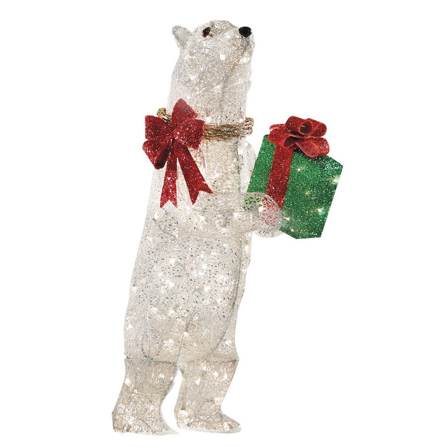 Lowes Outdoor Christmas Lights
 Holiday Specs 42 in Lighted Mesh Polar Bear Outdoor