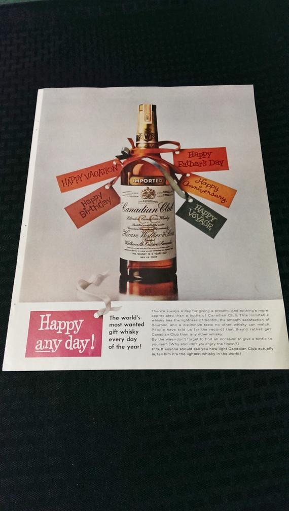 Man Cave Christmas Gifts
 Vintage AD Canadian Club Gift Ideas Man Cave Home Decor