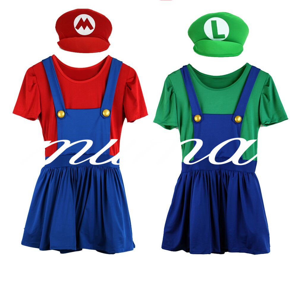 Mario And Luigi DIY Costumes Adult Womens Mario and Luigi Costu...