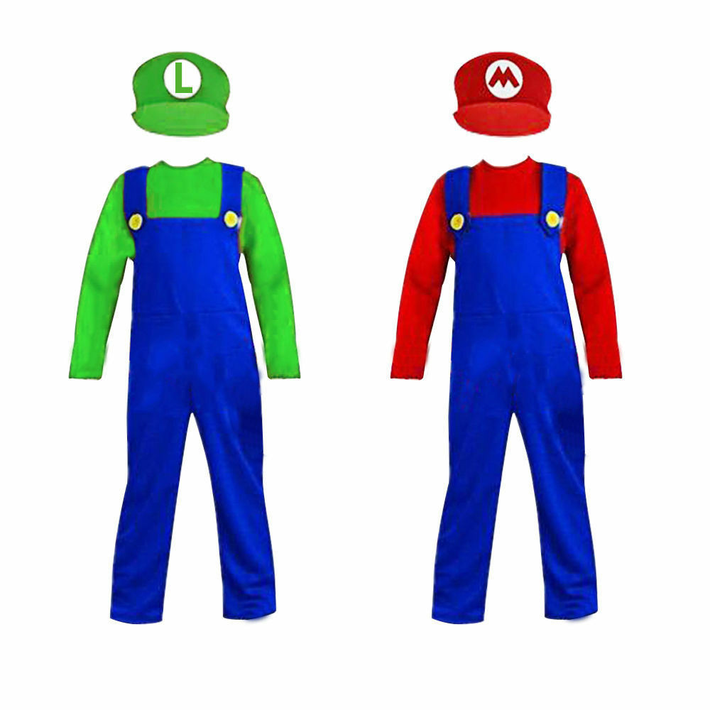 Mario And Luigi DIY Costumes
 Kids Boys Mario and Luigi Costumes Super Plumber Bros