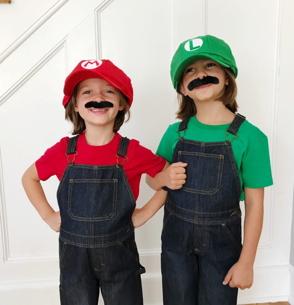 Mario And Luigi DIY Costumes
 Easy DIY Kids Halloween Costumes Mario and Luigi