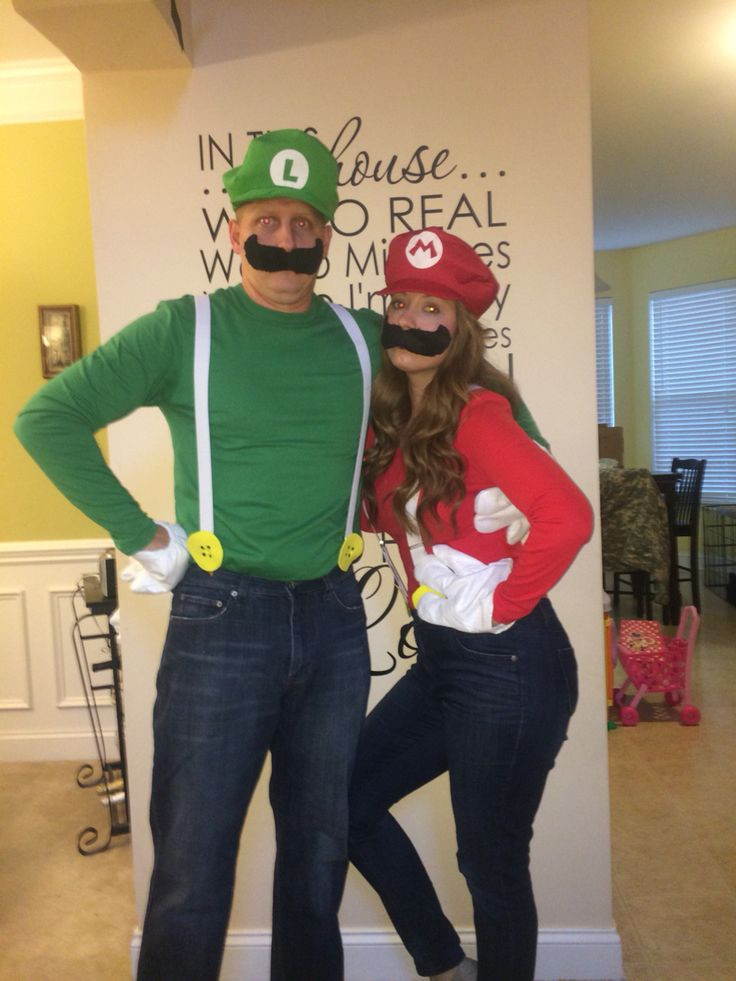 Mario Costume DIY
 Homemade Mario and Luigi costumes Halloween