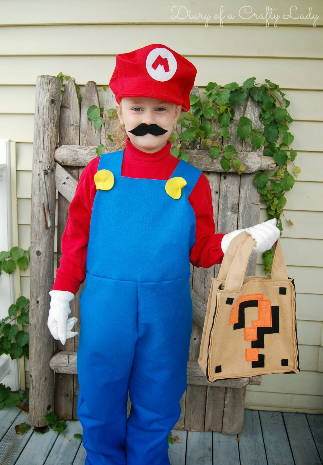 Mario Costume DIY
 Diary of a Crafty Lady Super Mario Brothers Custom Felt