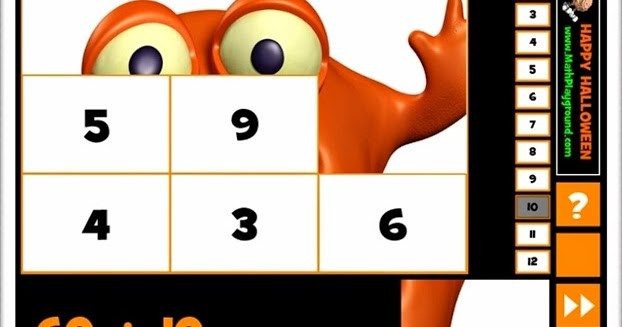 Math Playground Halloween
 Juegos Educativos line Gratis "Halloween puzzle division"