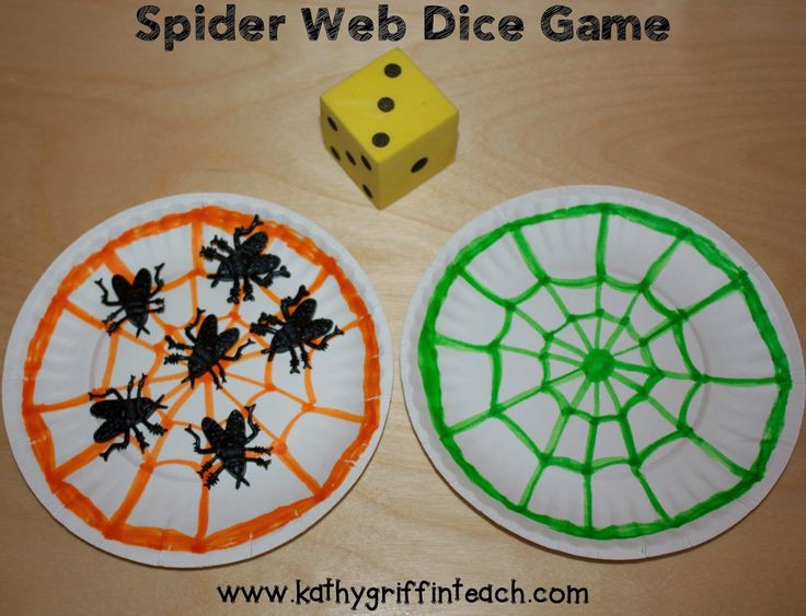 Math Playground Halloween
 Spider Web Dice Game for kids MATH CENTER