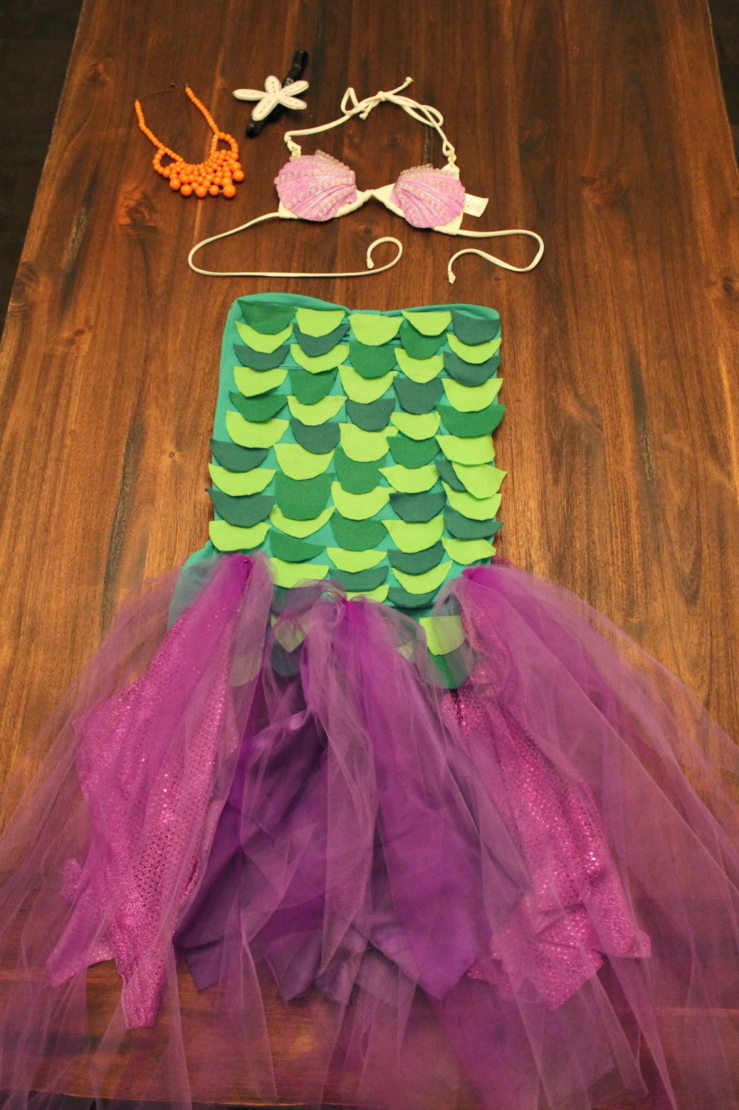 Mermaid Halloween Costume DIY
 Domesticated Diva Trick or Treat DIY Halloween Mermaid