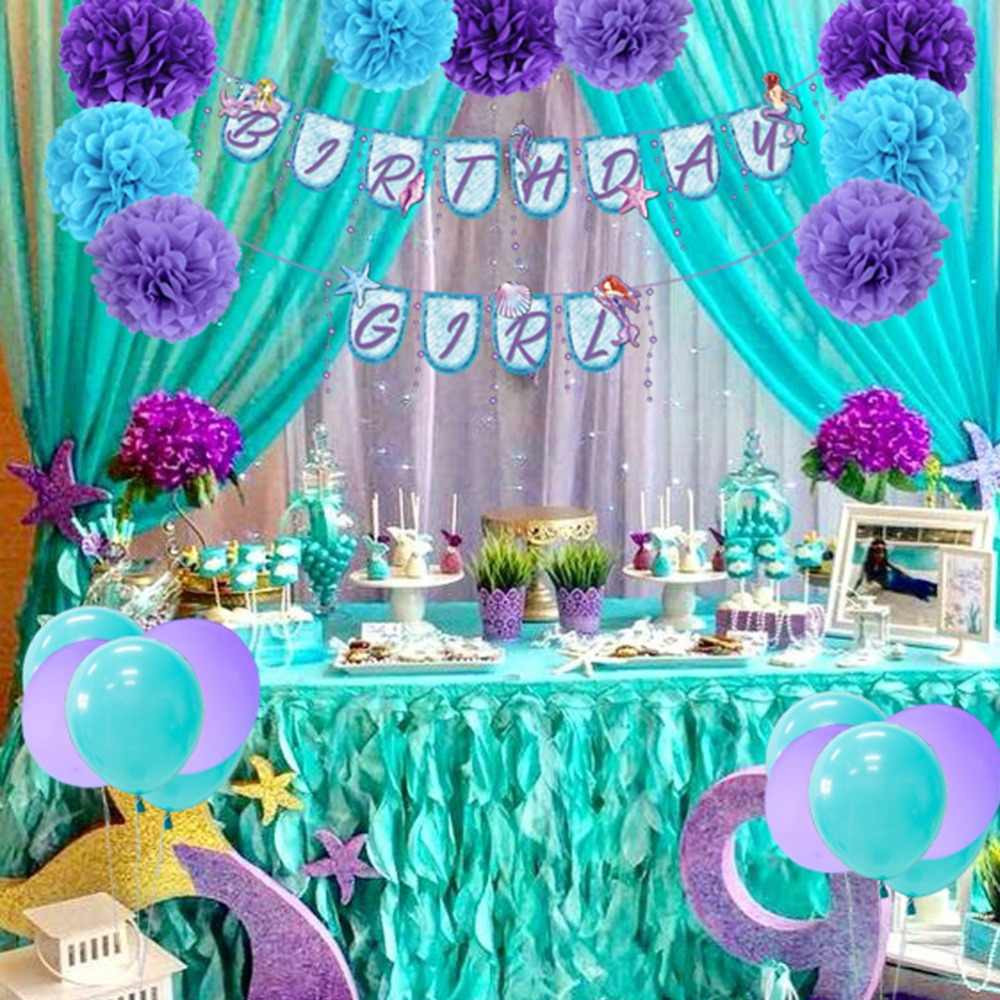 Mermaid Theme Party Ideas
 Little Mermaid Ceiling Hanging Swirl Theme Party Supplies